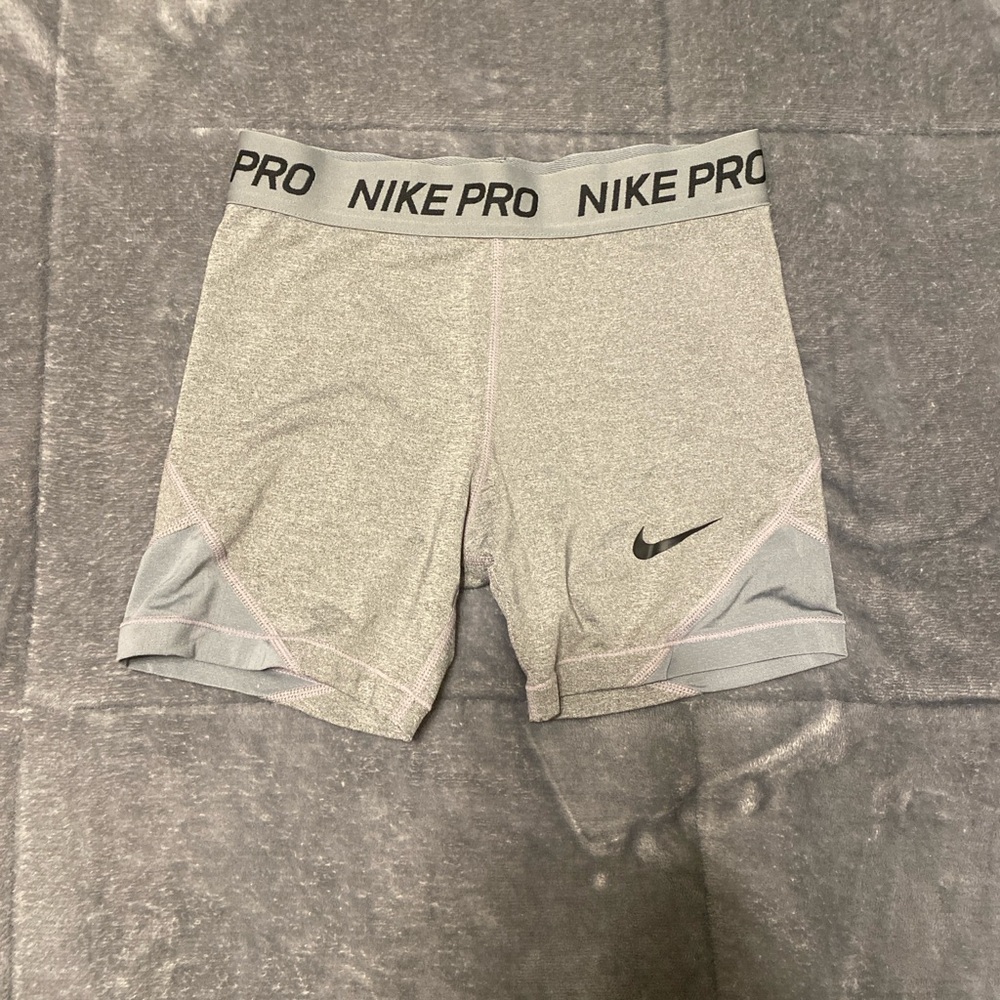 Gray Nike Pro shorts